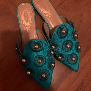 Aquazzura Sunflower Mules 🌼💙